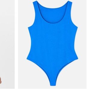 Solid blue bodysuit